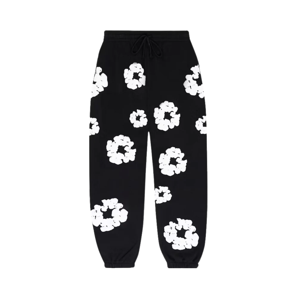 DENIM TEARS THE COTTON WREATH SWEATPANTS BLACK
