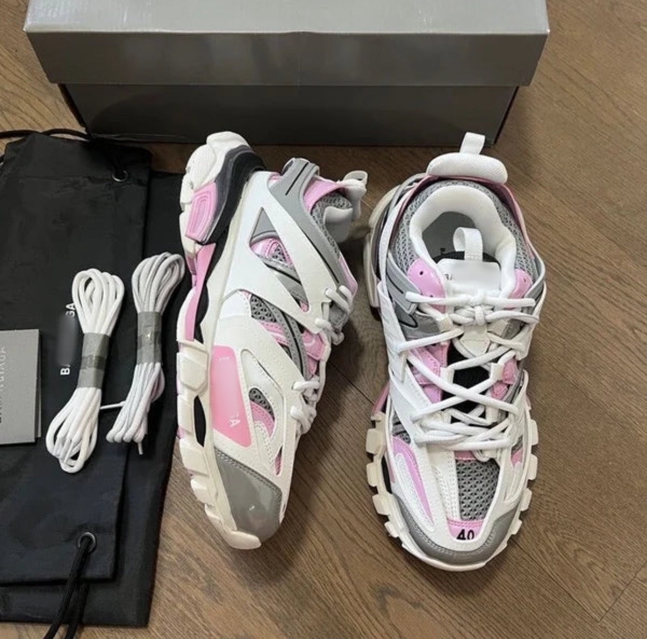 Balenciaga Tracks white pink gray