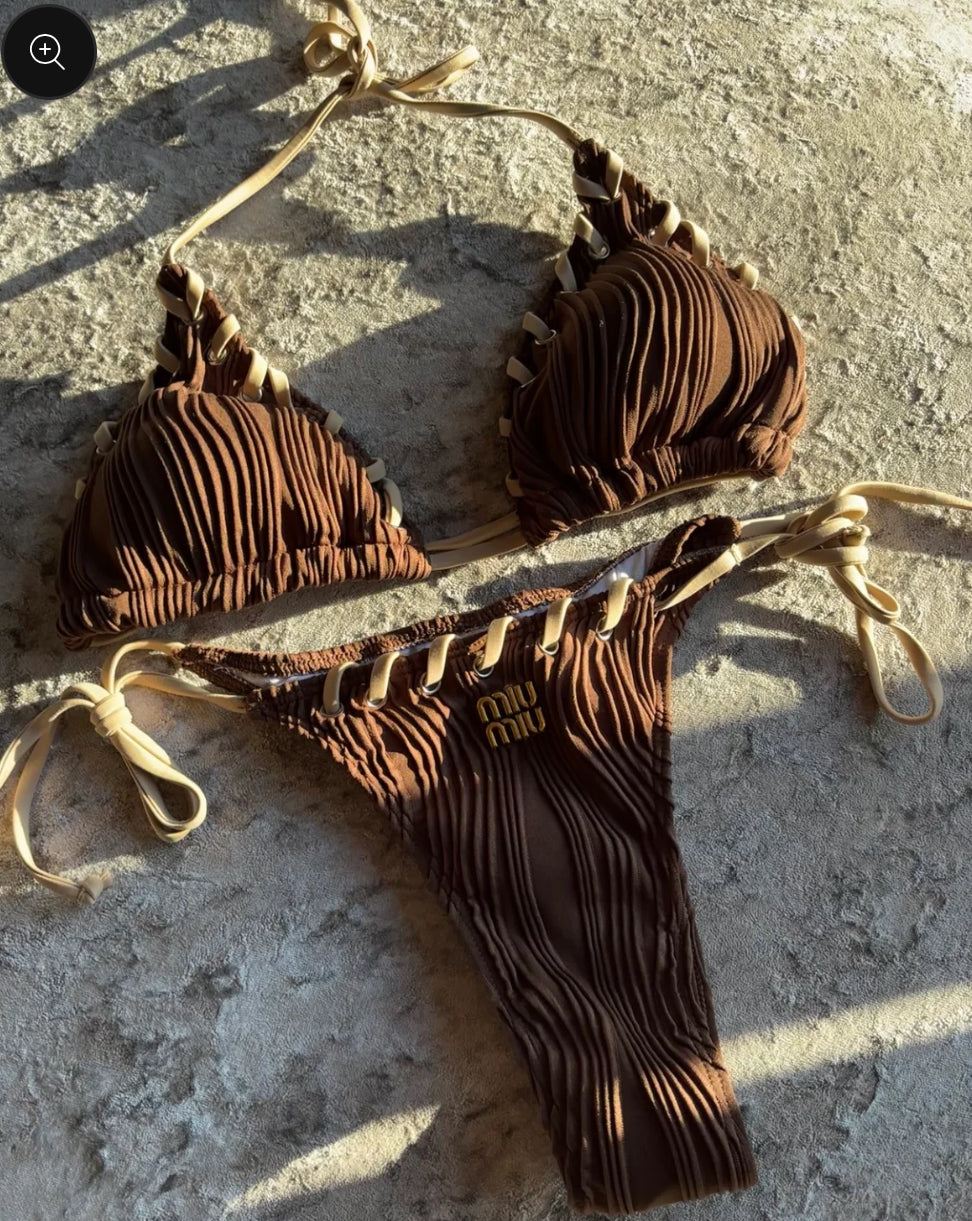 MIU MIU BROWN BIKINI