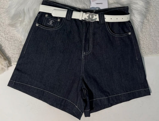 CC dark denim shorts