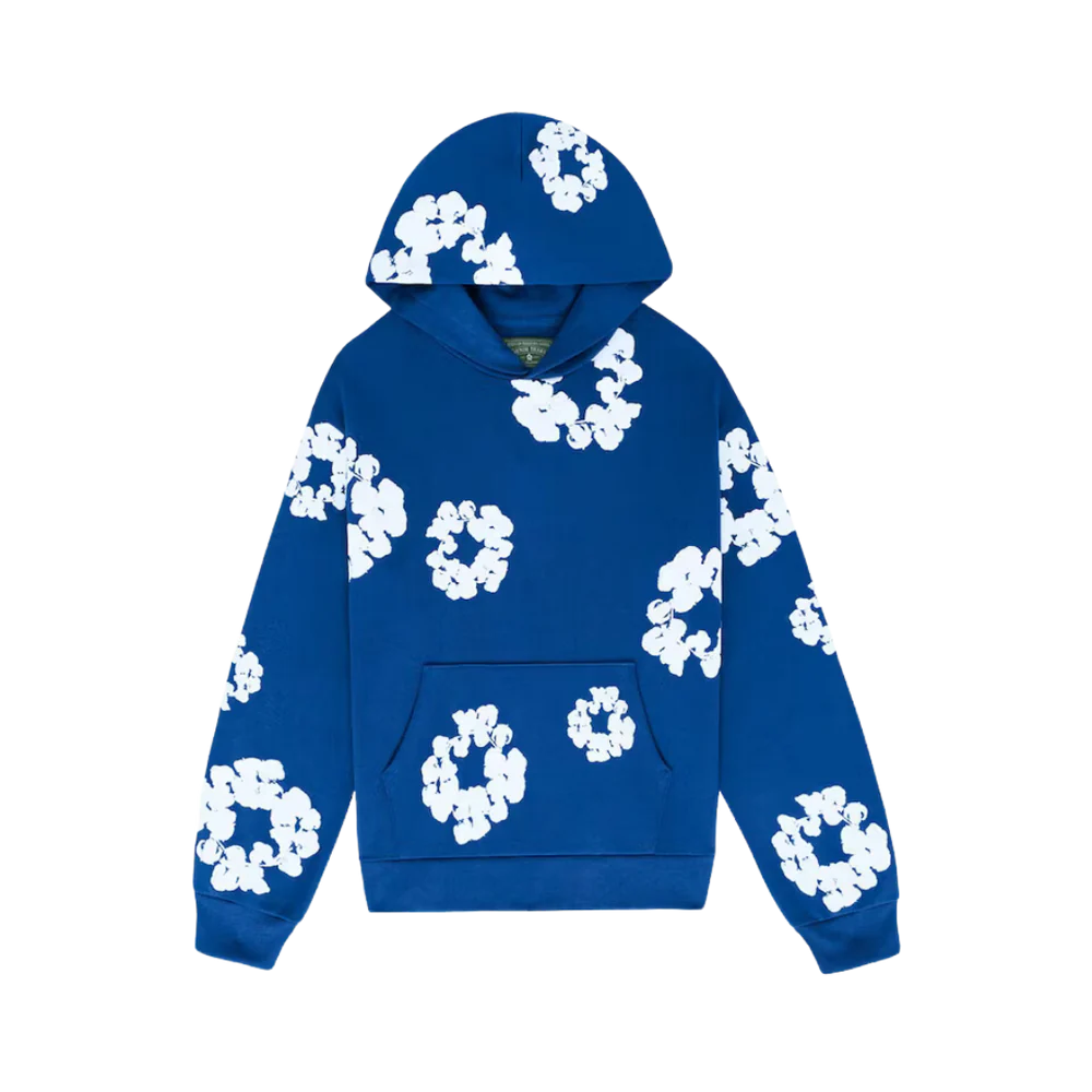 DENIM TEARS THE COTTON WREATH HOODIE ROYAL BLUE