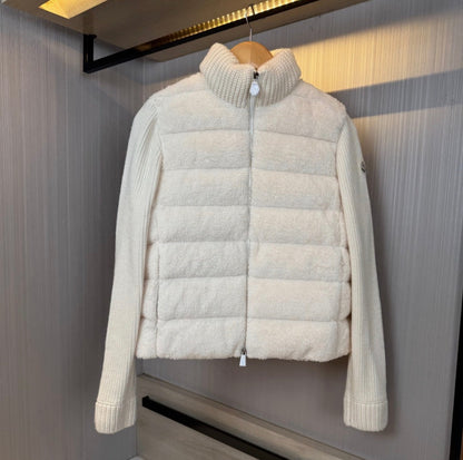 MONCLER WOOL &amp; TEDDY ZIP JACKET