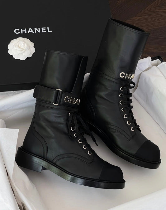 CC Lace-Up Biker Boots