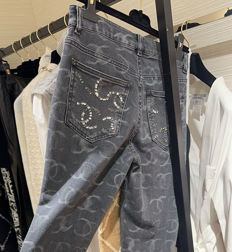 CHANEL SEQUIN JEANS