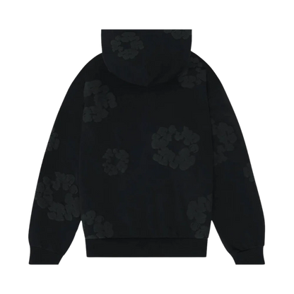 DENIM TEARS THE COTTON WREATH HOODIE BLACK MONOCHROME
