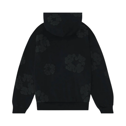 DENIM TEARS THE COTTON WREATH HOODIE BLACK MONOCHROME