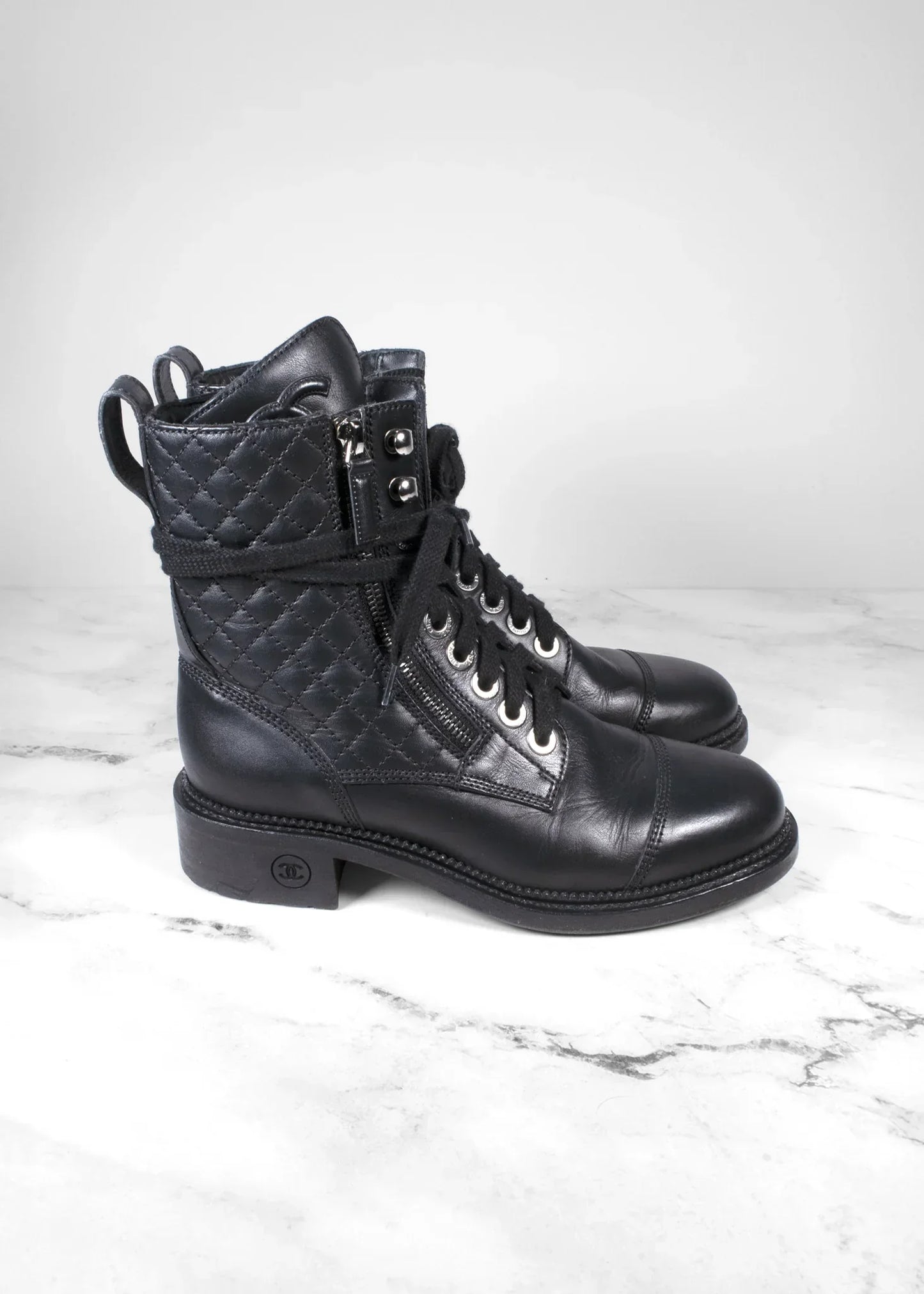 CC Lace-Up Ankle Boots