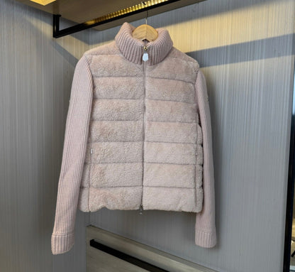 MONCLER WOOL &amp; TEDDY ZIP JACKET