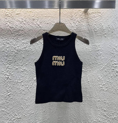 MIU MIU GOLDEN LETTERS TANK TOP