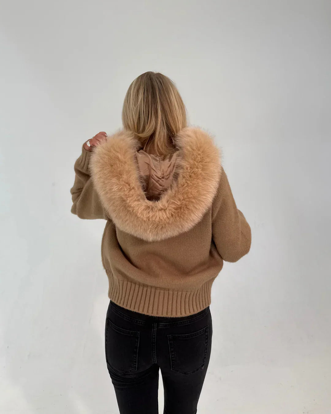 FUR ZIP JACKET BROWN