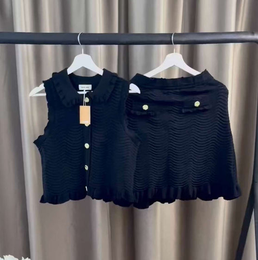 SANDRO SKIRT BLACK TWO PIECE